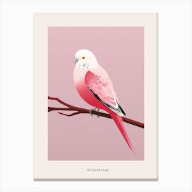 Minimalist Budgerigar 1 Bird Poster Canvas Print