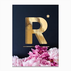 Flower Alphabet R Canvas Print