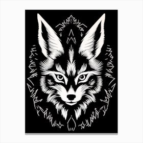 Linocut Fox Pattern 4 Canvas Print