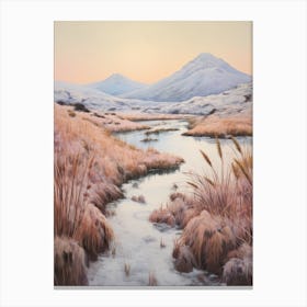 Dreamy Winter Painting Tongariro National Park New Zealand 2 Canvas Print