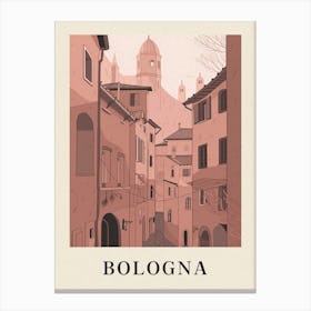 Bologna Vintage Pink Italy Poster Canvas Print