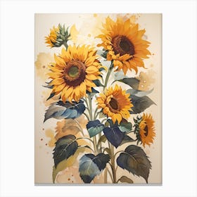 Sunflowers watercolor Canvas Print