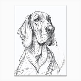 Bloodhound Dog Charcoal Line 2 Canvas Print