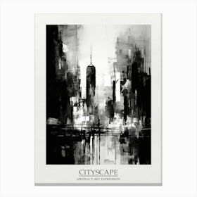 Cityscape Abstract Black And White 2 Poster Canvas Print