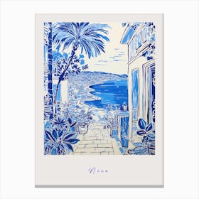 Nice France 3 Mediterranean Blue Drawing Poster Canvas Print