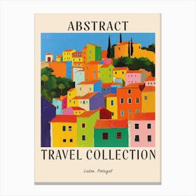 Abstract Travel Collection Poster Lisbon Portugal 2 Canvas Print