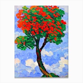 European Mountain Ash 2 tree Abstract Block Colour Canvas Print