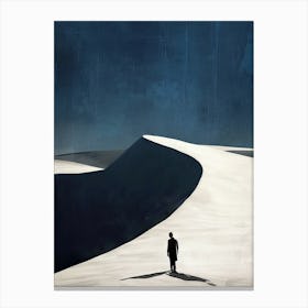 Man Walking In The Snow, Minimalism Canvas Print