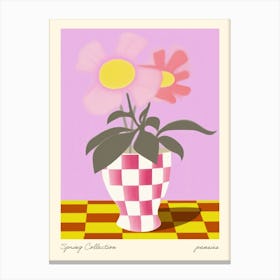 Spring Collection Pansies Flower Vase 2 Canvas Print