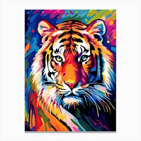 Tiger Art In Fauvism Style 4 Canvas Print