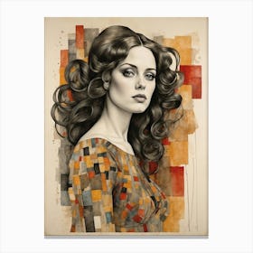 Woman With Curly Hair Canvas Print