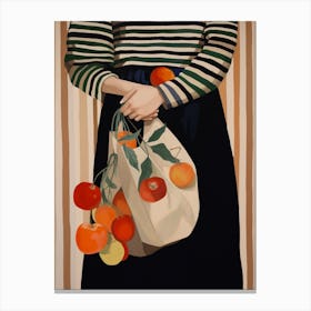 Bag Of Apples Fall Illustration 1 Canvas Print