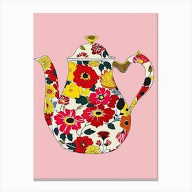 Floral Teapot Canvas Print