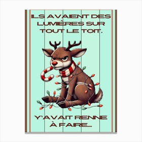 Renne fâché Noël menthe Canvas Print