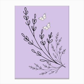  Line Art Lavender  Canvas Print