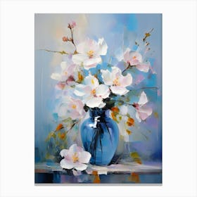 Flowers In A Blue Vase 3 Canvas Print