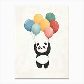 Panda With Balloons Canvas Print