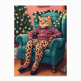 Christmas Leopard 1 Canvas Print