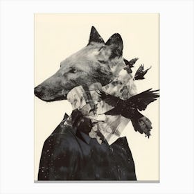 Wolf And Birds Canvas Print