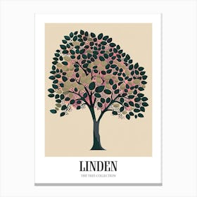 Linden Tree Colourful Illustration 1 Poster Canvas Print