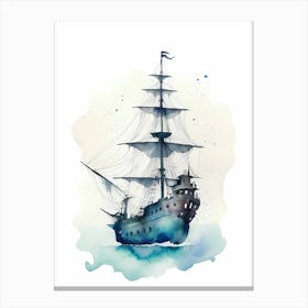 Sailing Ships Watercolor Painting (10) Canvas Print