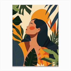 Tropical Woman In The Jungle Canvas Print