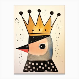 Little Crow 2 Wearing A Crown Canvas Print
