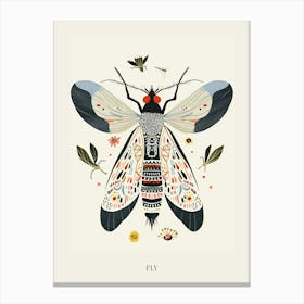 Colourful Insect Illustration Fly 15 Poster Canvas Print