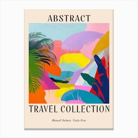 Abstract Travel Collection Poster Manuel Antonio Costa Rica 3 Canvas Print