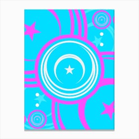 Geometric Glyph in White and Bubblegum Pink and Candy Blue n.0067 Canvas Print