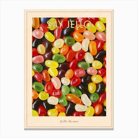 Jelly Beans Candy Sweets Pattern 4 Poster Canvas Print