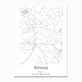 Kinrooi,Belgium Minimalist Map Canvas Print