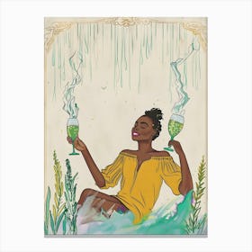 Woman Holding A Glass Of Water Canvas Print