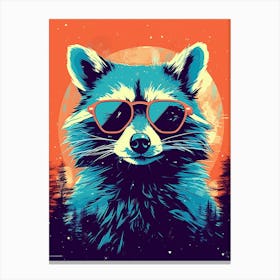 Raccoon Wearing Sunglasses 2 Canvas Print