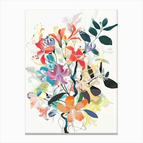 Honeysuckle 2 Collage Flower Bouquet Canvas Print