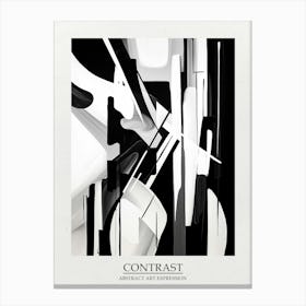 Contrast Abstract Black And White 8 Poster Canvas Print