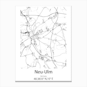 Neu Ulm,Germany Minimalist Map Leinwandbilder