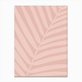 Tropical Palm Leaf Peach Canvas Print