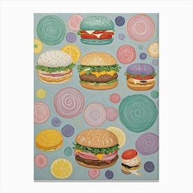 Pastel Burgers Canvas Print