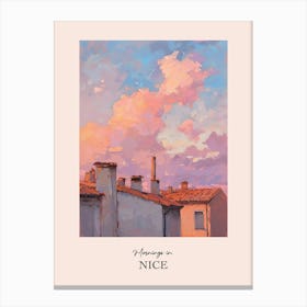 Mornings In Nice Rooftops Morning Skyline 4 Canvas Print