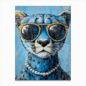 Blue Cheetah 2 Canvas Print