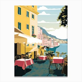 Sorrento, Italy, Flat Pastels Tones Illustration 3 Canvas Print