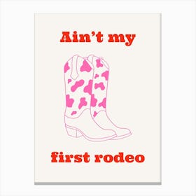 First Rodeo Pink & Red Canvas Print