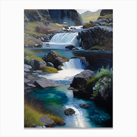 The Fairy Pools, Scotland Peaceful Oil Art  (3) Canvas Print