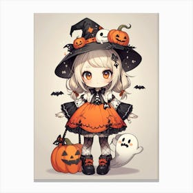 Cute Halloween Witch 3 Canvas Print