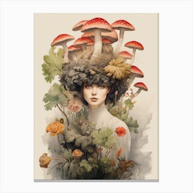 Mushroom Surreal Portrait 9 Canvas Print