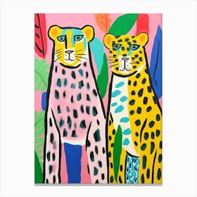 Colourful Kids Animal Art Leopard 3 Canvas Print