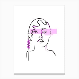 Abstract Pink Portrait Canvas Print