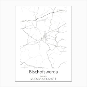 Bischofswerda,Germany Minimalist Map Canvas Print