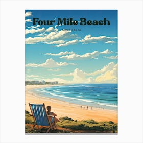 Four Mile Beach Australia Beautiful Travel Illustration Canvas Print